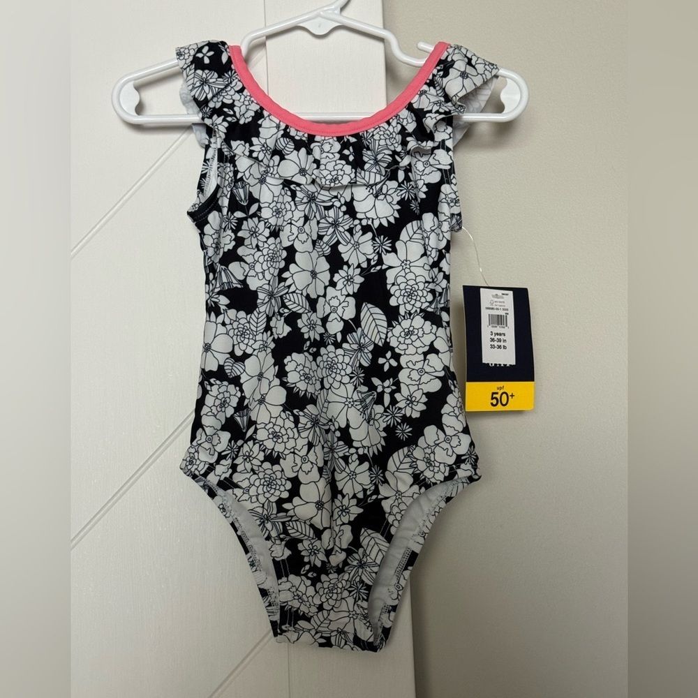 Baby Gap Floral One Piece Swimsuit UPF 50+ Size 3 Years NWT